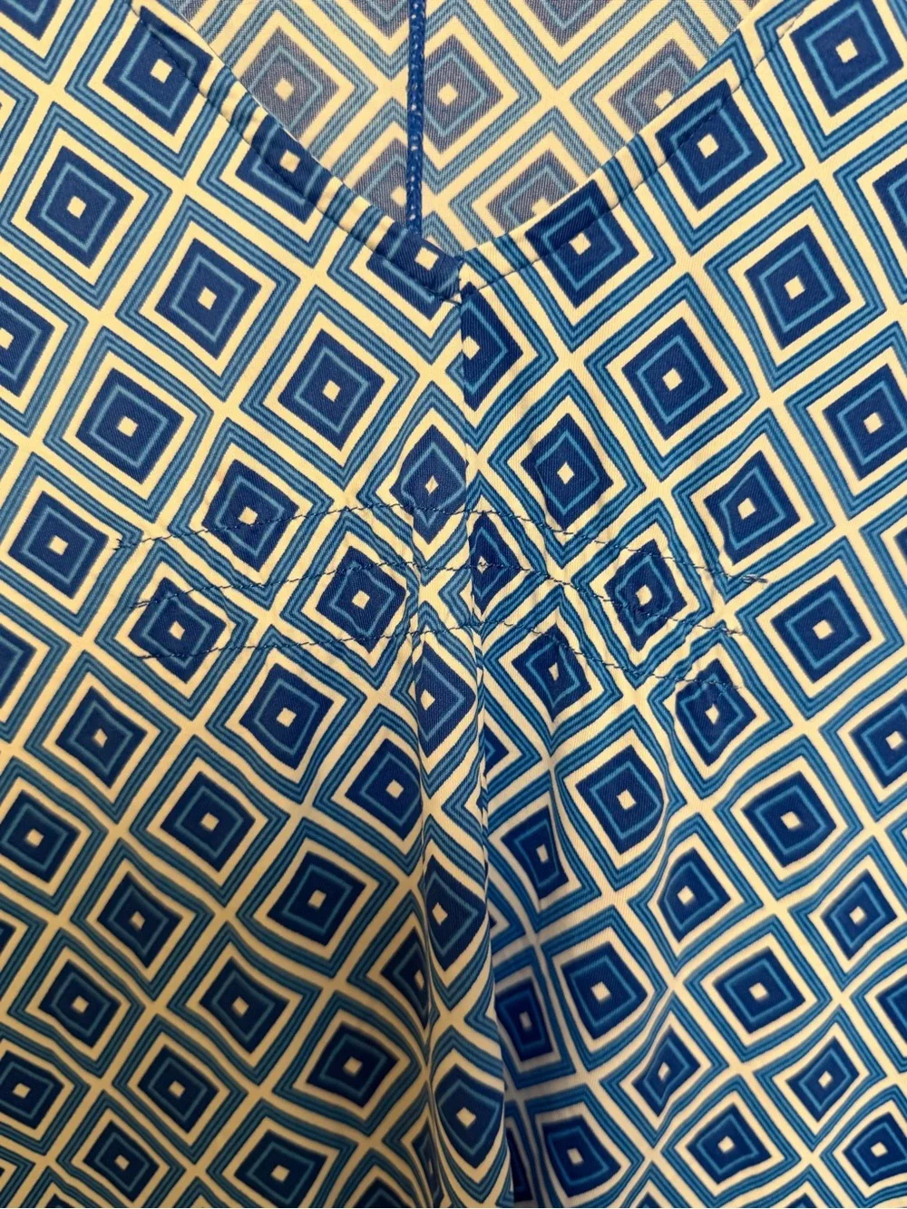 MICHAEL Michael Kors Blue Geometric Print Tunic Top Blouse Size M